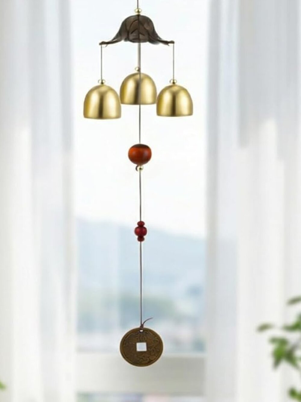 Good Luck Feng Shui Wind Chimes Small Hanging Decor For Inside or Outside